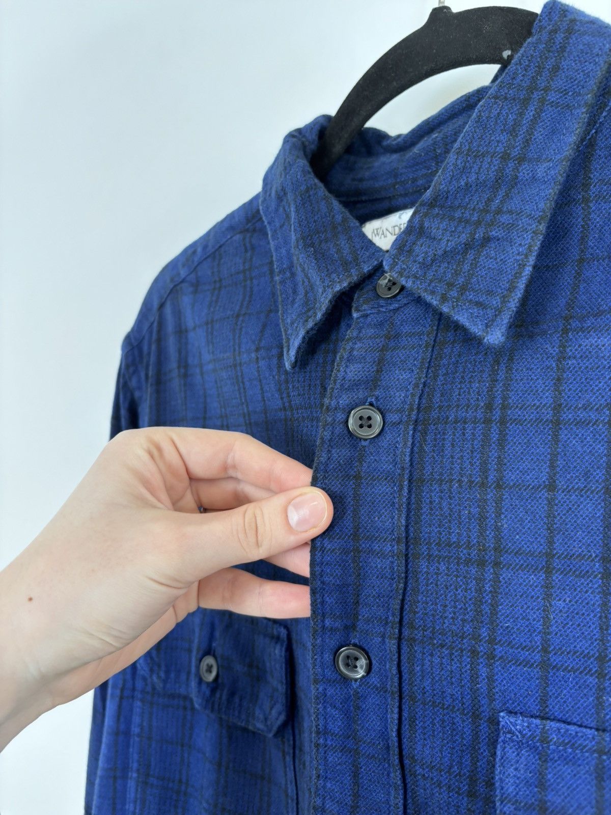 JW Anderson × Uniqlo JW Anderson X Uniqlo Men’s Blue Checkered Flannel Shirt Size US S / EU 44-46 / 1 - 7 Thumbnail