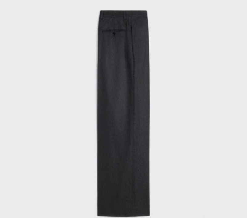 Celine o1w1db10125 2P625561F Taillat Flannel Pant in Black Size 24" / US 00 / IT 34 - 2 Thumbnail