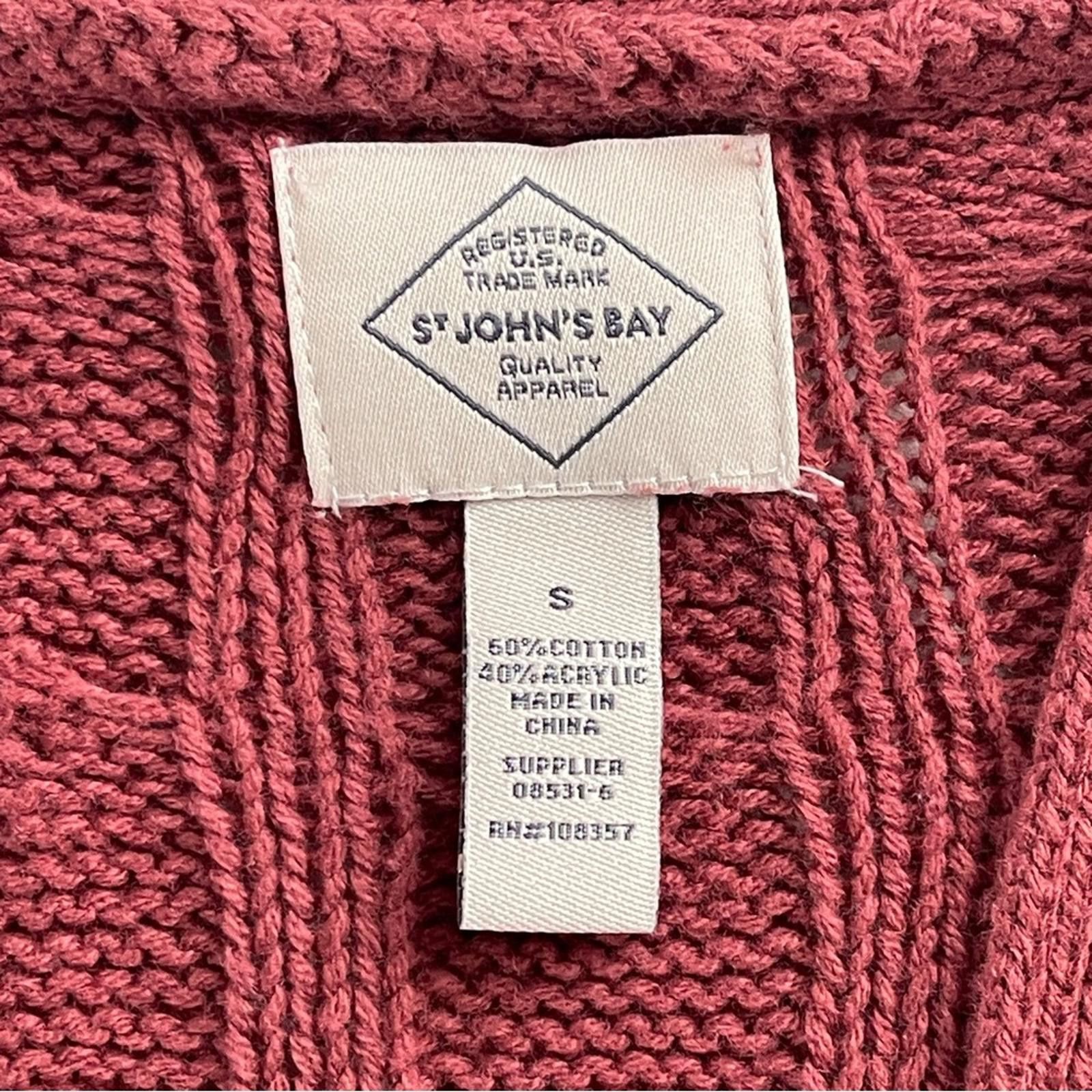 St. Johns Bay St. John's Bay Textured Knit Cardigan in Deep Red in size S Size S / US 4 / IT 40 - 5 Thumbnail