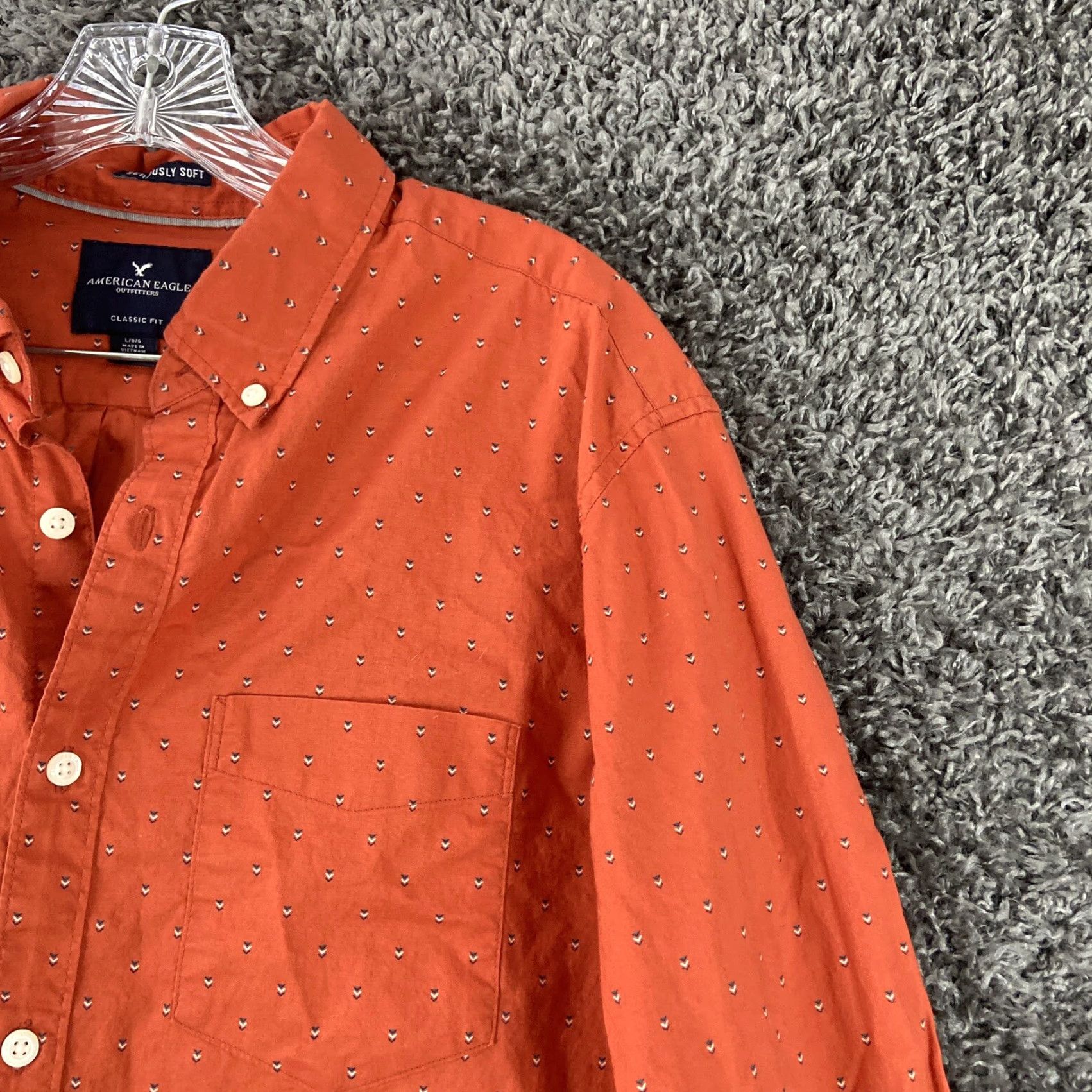 American Eagle Outfitters AMERICAN EAGLE OUTFITTERS Seriously Soft Button-Up Shirt L Multicolor Long Sleeve Mens Size US L / EU 52-54 / 3 - 4 Thumbnail