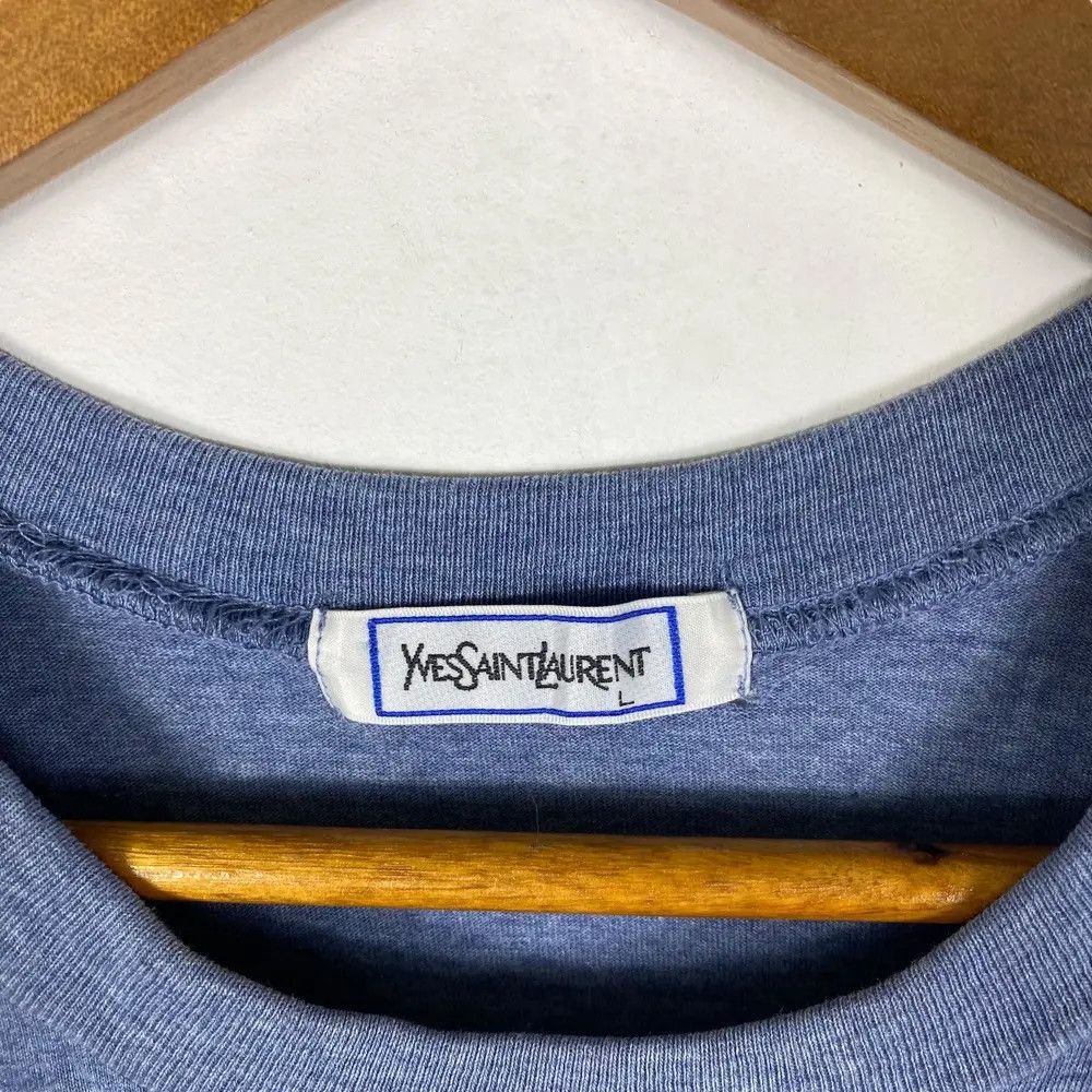 Vintage Vintage 90's YVES SAINT LAURENT Small Logo Tee Shirt Size US M / EU 48-50 / 2 - 5 Thumbnail