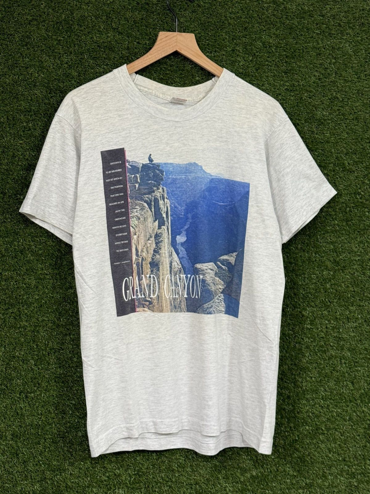 Fruit Of The Loom Vintage Grand Canyon Climbing Art Photo Tee FOL Grey Large Size US L / EU 52-54 / 3 - 1 Thumbnail