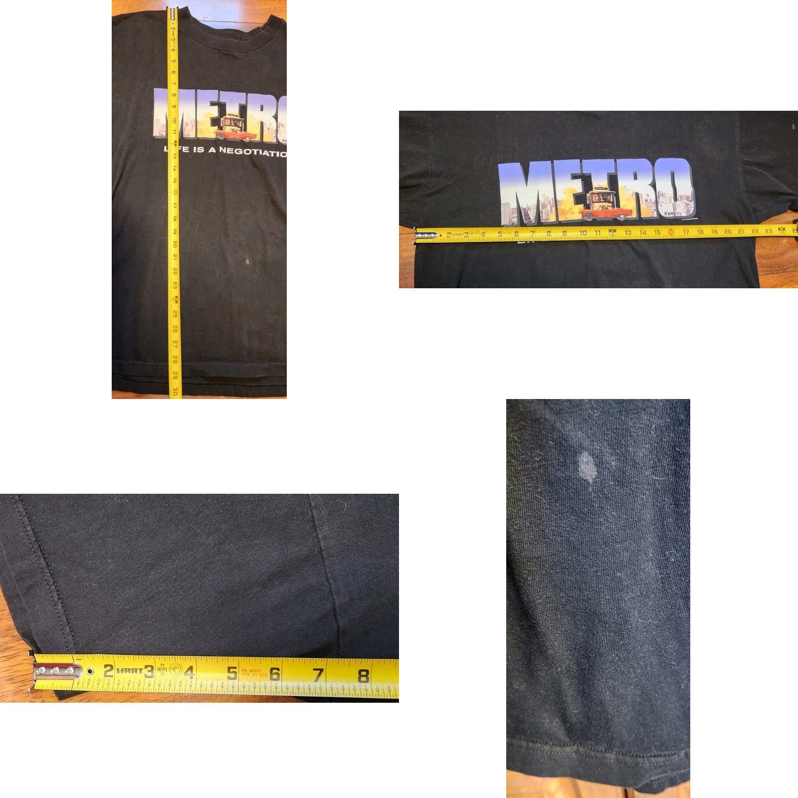 Vintage VINTAGE METRO T-Shirt Men’s XL Black Eddie Murphy 90s Touchstone Pictures Graphic Print Logo Retro Nerd Cosplay City Pop Culture Mens Size US XL / EU 56 / 4 - 8 Thumbnail