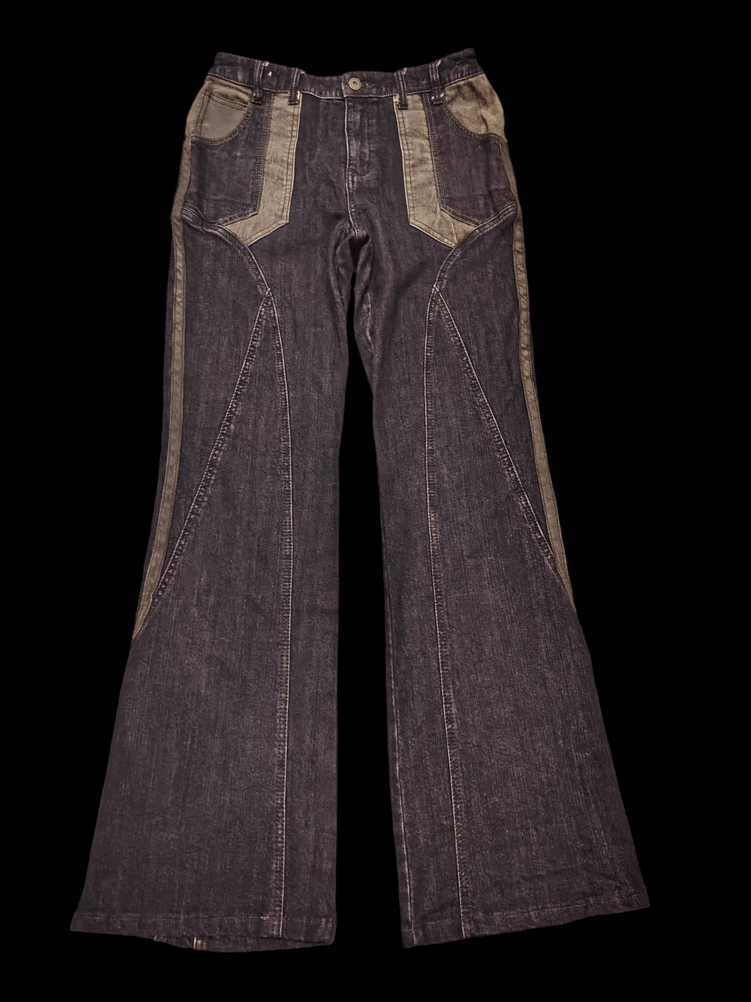 If Six Was Nine Rare Comme ca Comme ci side leather line flared pants Size US 28 / EU 44 - 1 Thumbnail