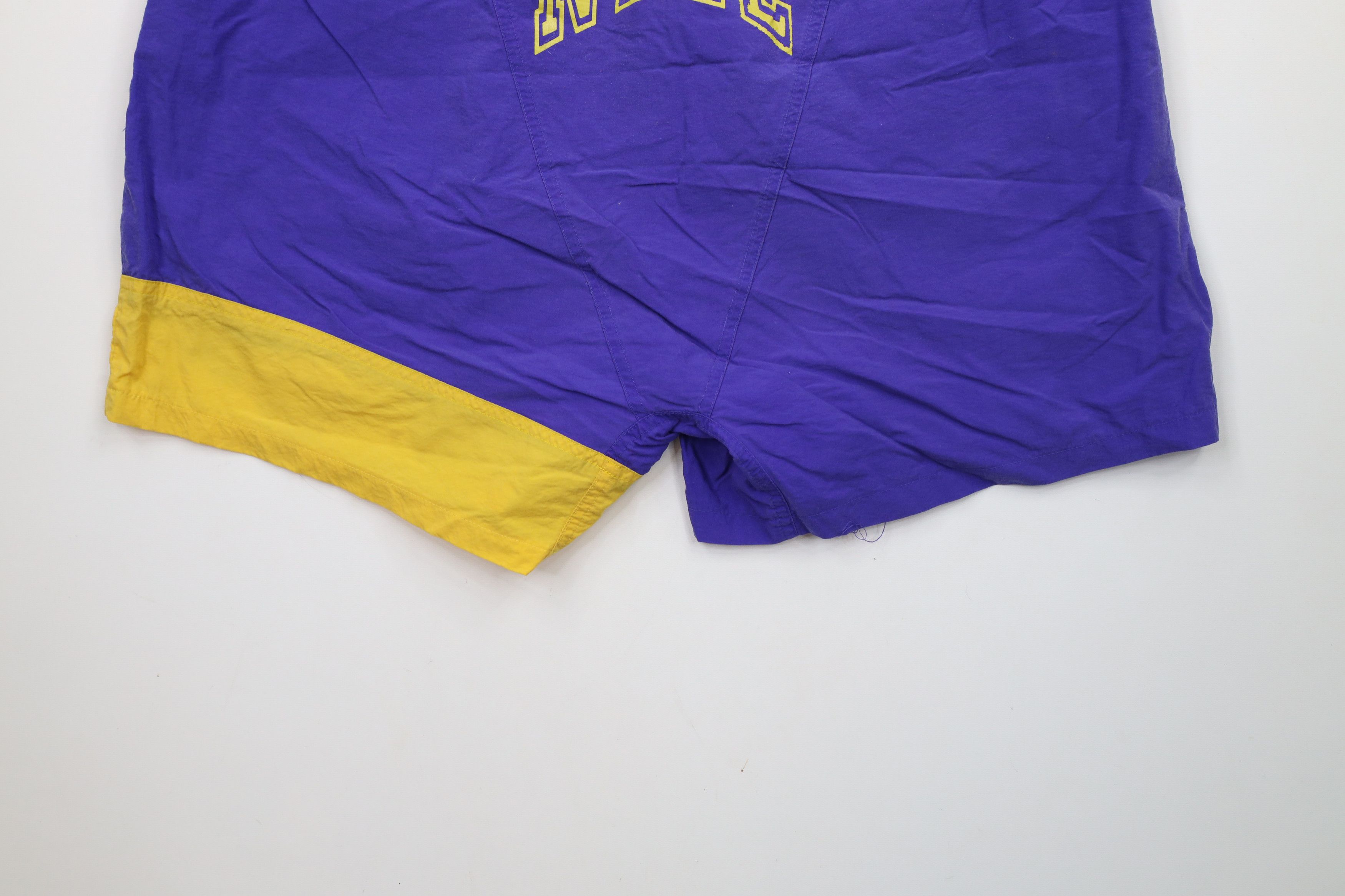 Nike × Vintage Vintage 90s Nike Block Above Knee Shorts LA Lakers AS IS Size US 34 / EU 50 - 13 Thumbnail