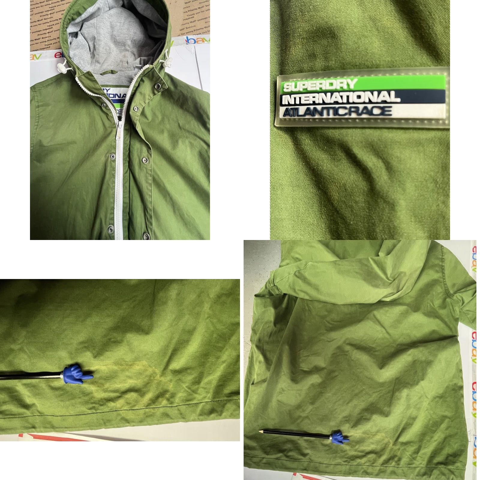 Superdry VINTAGE SuperDry Field The Rookie Jacket Men XL Army Green Full Zip Military Canvas Hooded Size US XL / EU 56 / 4 - 8 Thumbnail