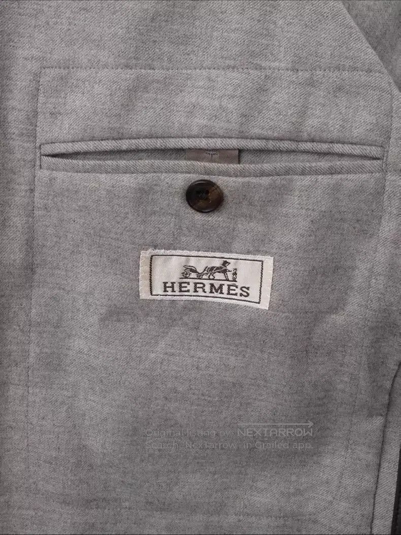 Hermes Hermes Light Gray Cashmere Suit Jacket Size 46R - 5 Thumbnail