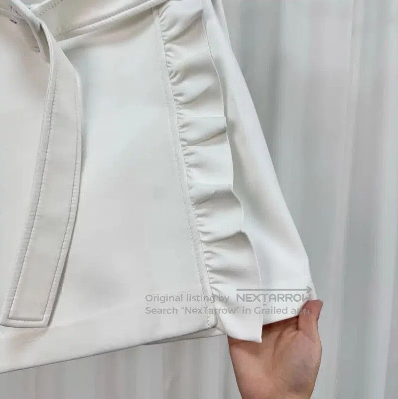 Prada Prada White Nylon Midi Skirt for Women. Size 23" - 4 Thumbnail