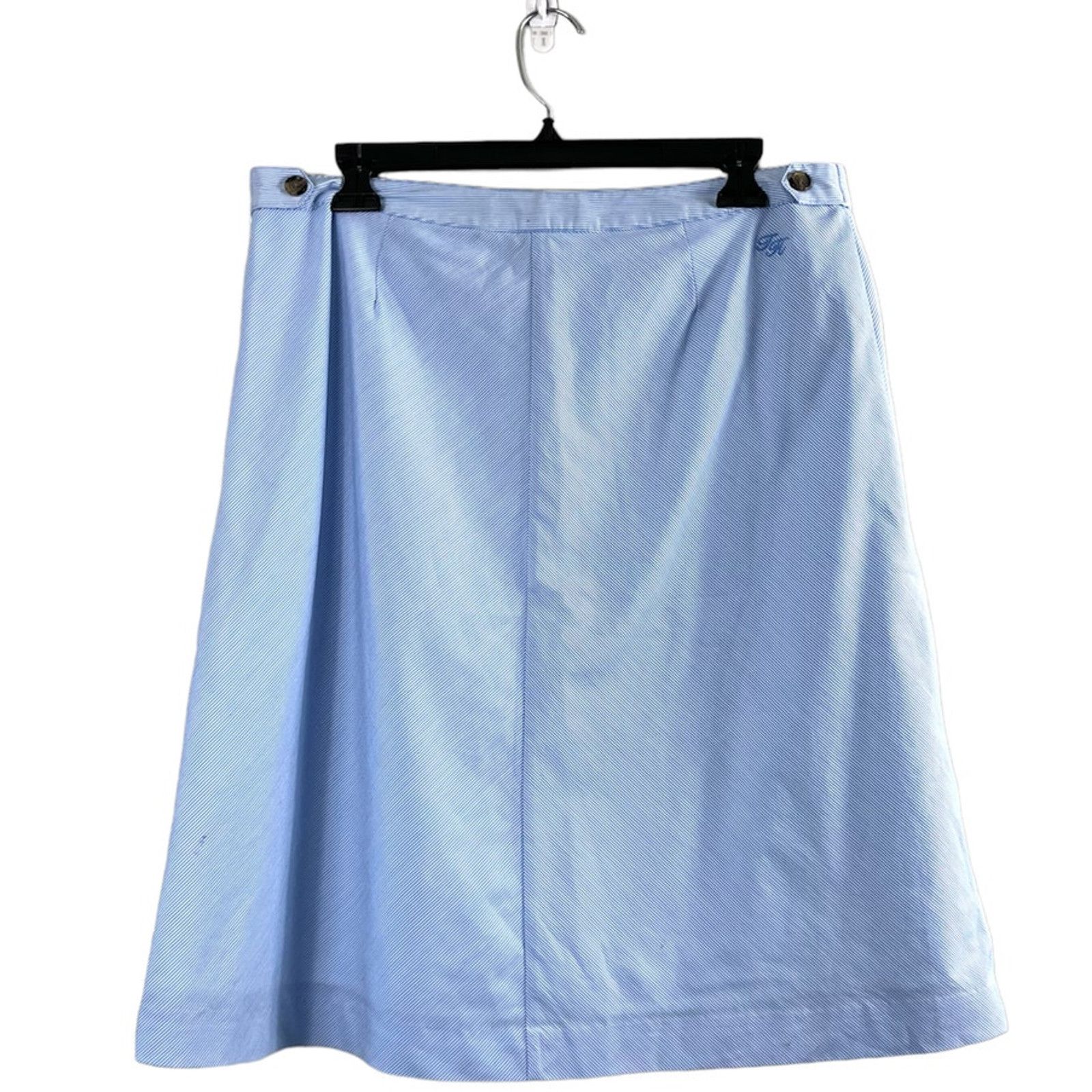 Tommy Hilfiger Blue Pinstripe Women's Tommy Hilfiger Skirt 10 Size 32" / US 10 / IT 46 - 2 Thumbnail