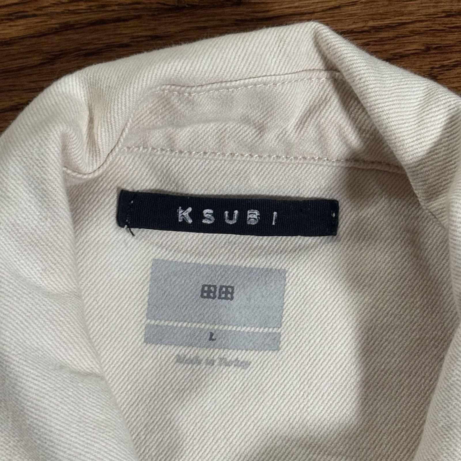 Ksubi Men’s Ksubi Cream Off White Denim Trucker Jacket Size Large Size US L / EU 52-54 / 3 - 3 Thumbnail