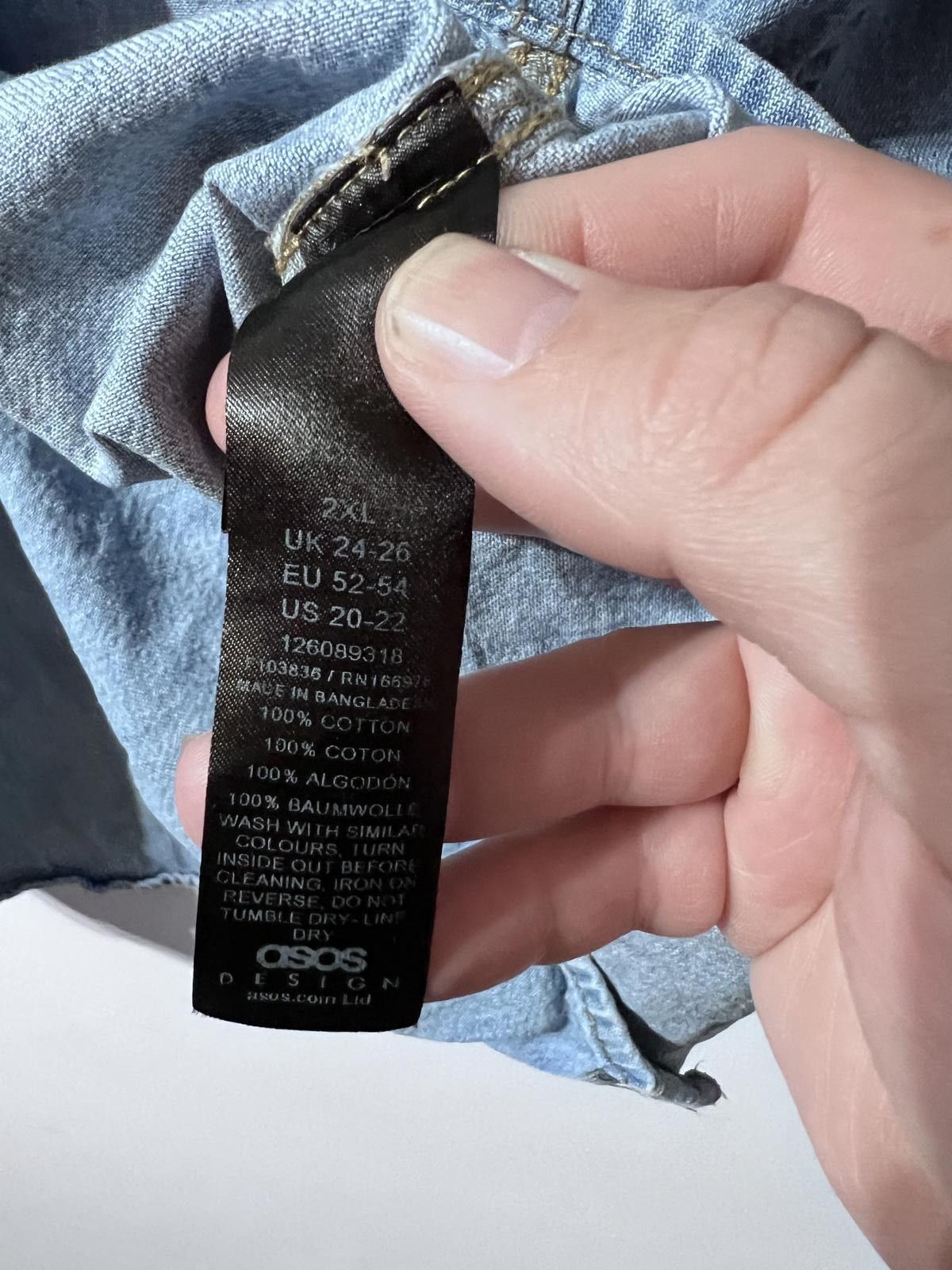 Other ASOS Curve Oversized Denim Shirt Size 2XL (UK 24–26) Size 3XL / US 20-22 - 4 Thumbnail