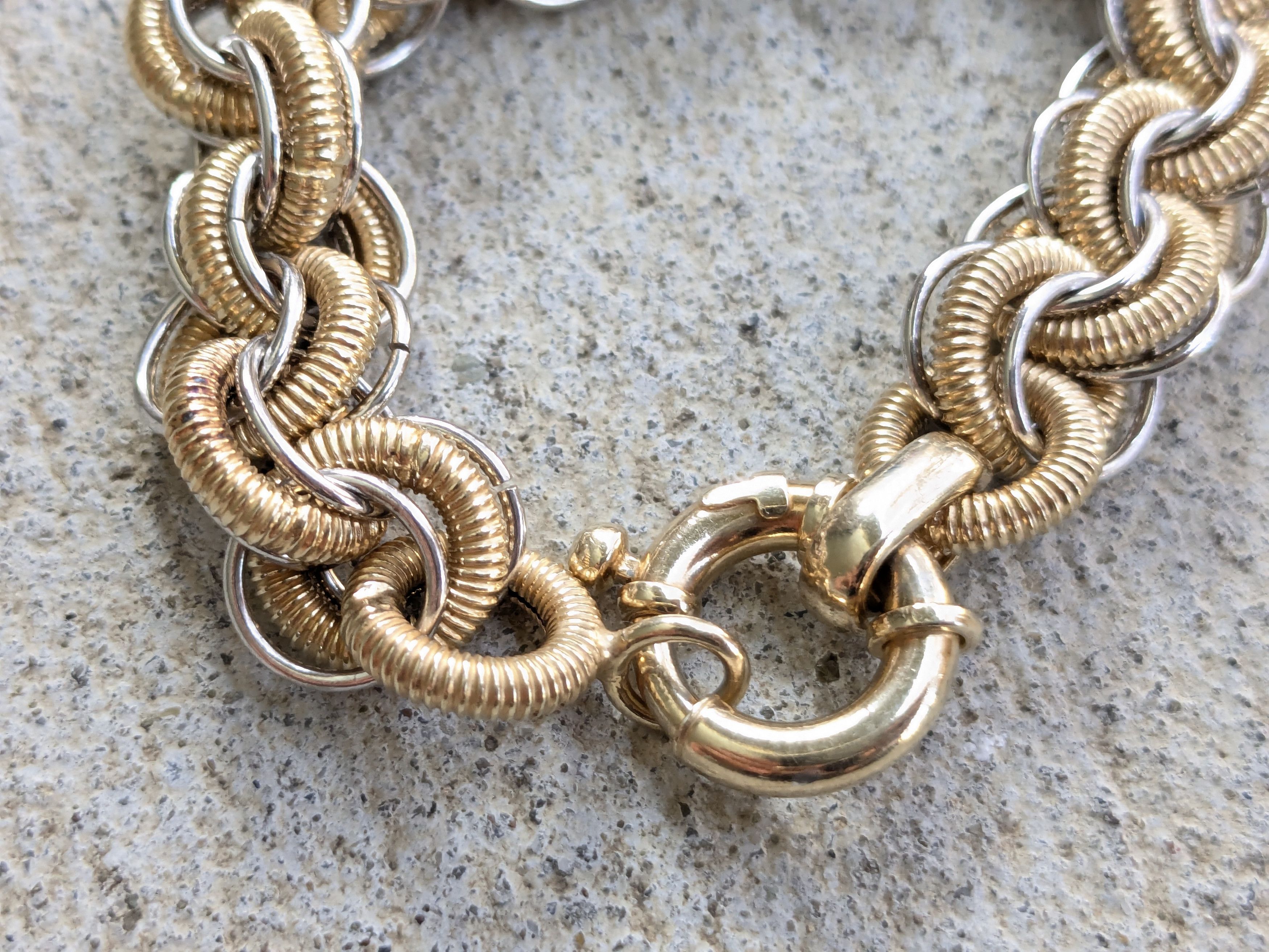 Sterling Silver Milor Sterling Silver Bracelet Round Vermeil Gold Plated 7.5 Size ONE SIZE - 8 Thumbnail