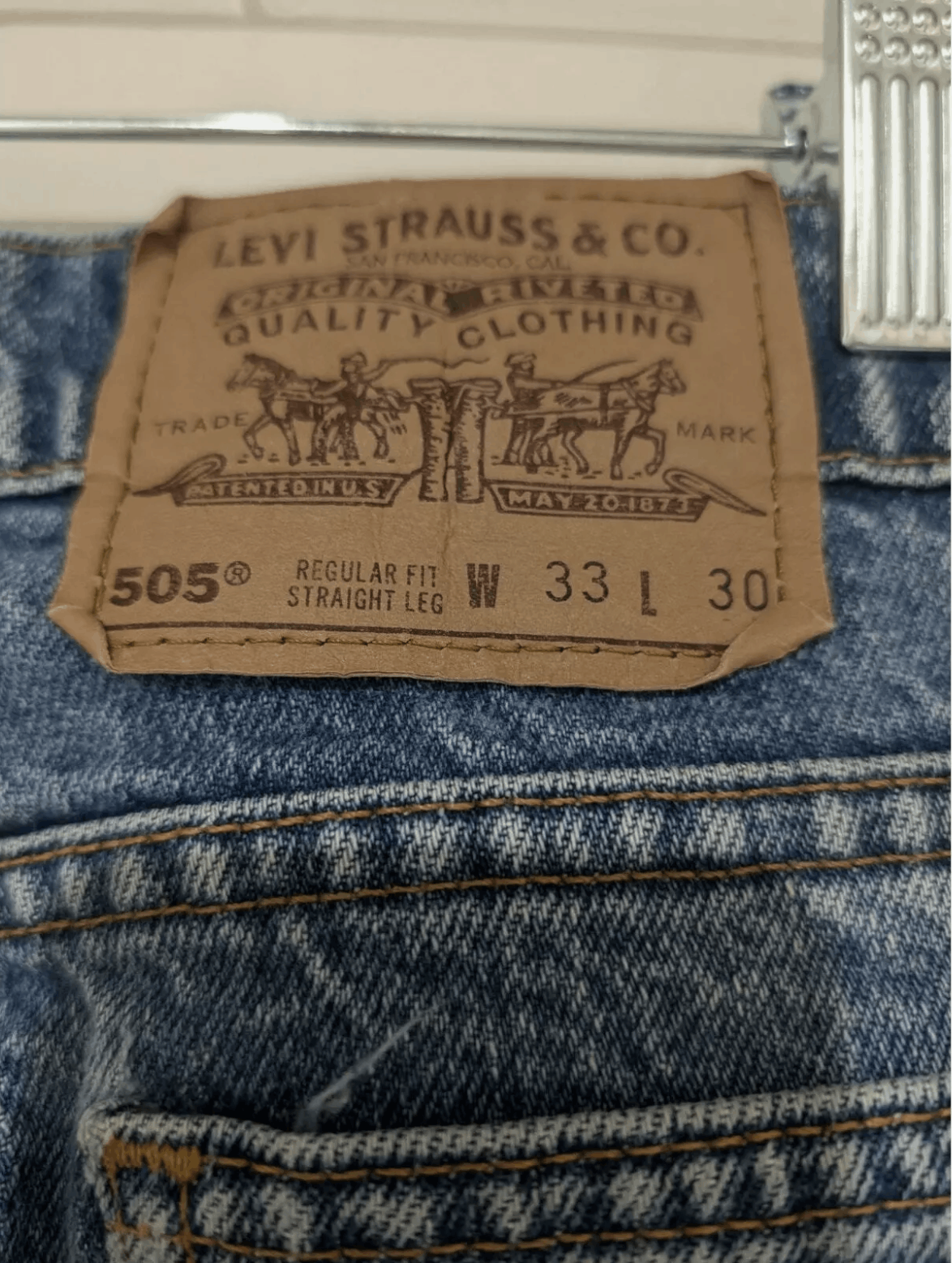 Levi's × Levi's Vintage Clothing Vintage Levis 505 Jeans Mens 33x30 Orange Tab Straight Leg Size US 33 - 4 Thumbnail