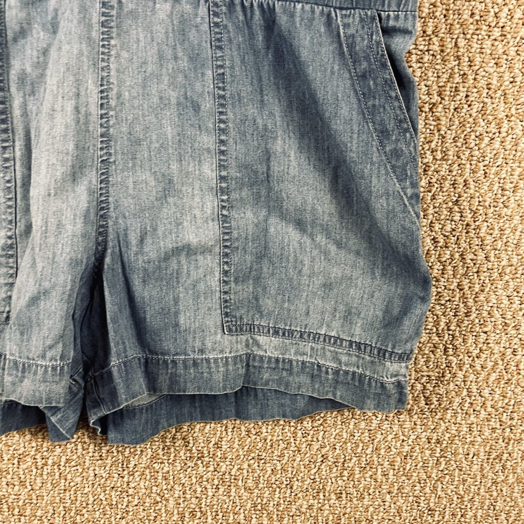 J.Crew J.Crew Denim Chambray Romper Women's 14 Blue Short Sleeve Button 2010s Y2K T59 Size 36" / US 14 / IT 50 - 6 Thumbnail