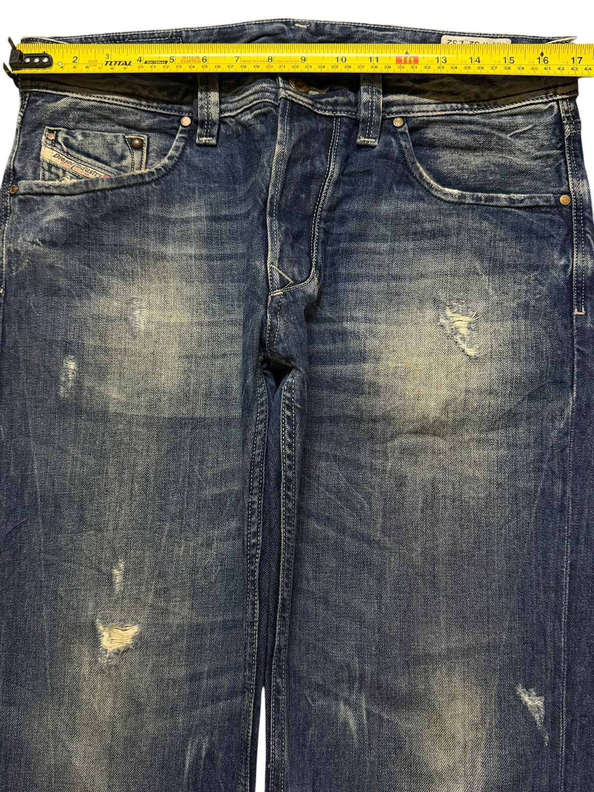 Diesel Vintage 90s Diesel Industry Blue Faded Wash Distress Relaxed Size US 33 - 9 Thumbnail