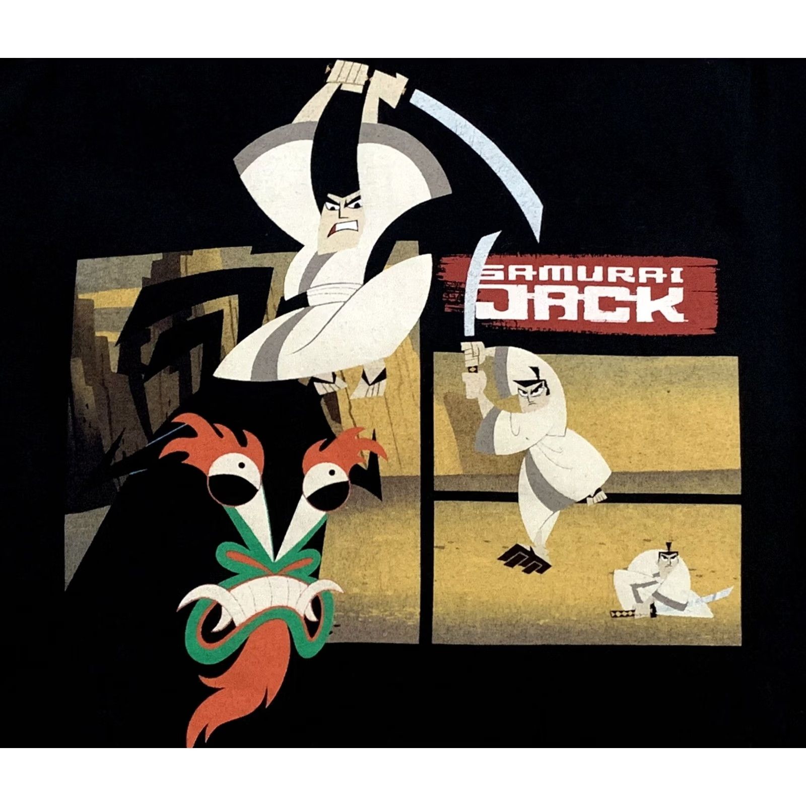 Vintage VINTAGE Samurai Jack Shirt Cartoon Network 2001 Dexter’s Laboratory Unisex Adults L Black Cotton Crew Neck Short Sleeve Size US L / EU 52-54 / 3 - 3 Thumbnail