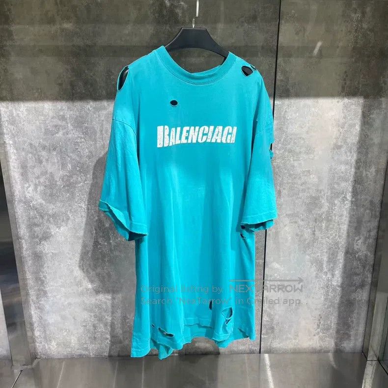 Balenciaga Balenciaga Lake green wormhole logo short sleeve Size US XS / EU 42 / 0 - 1 Thumbnail