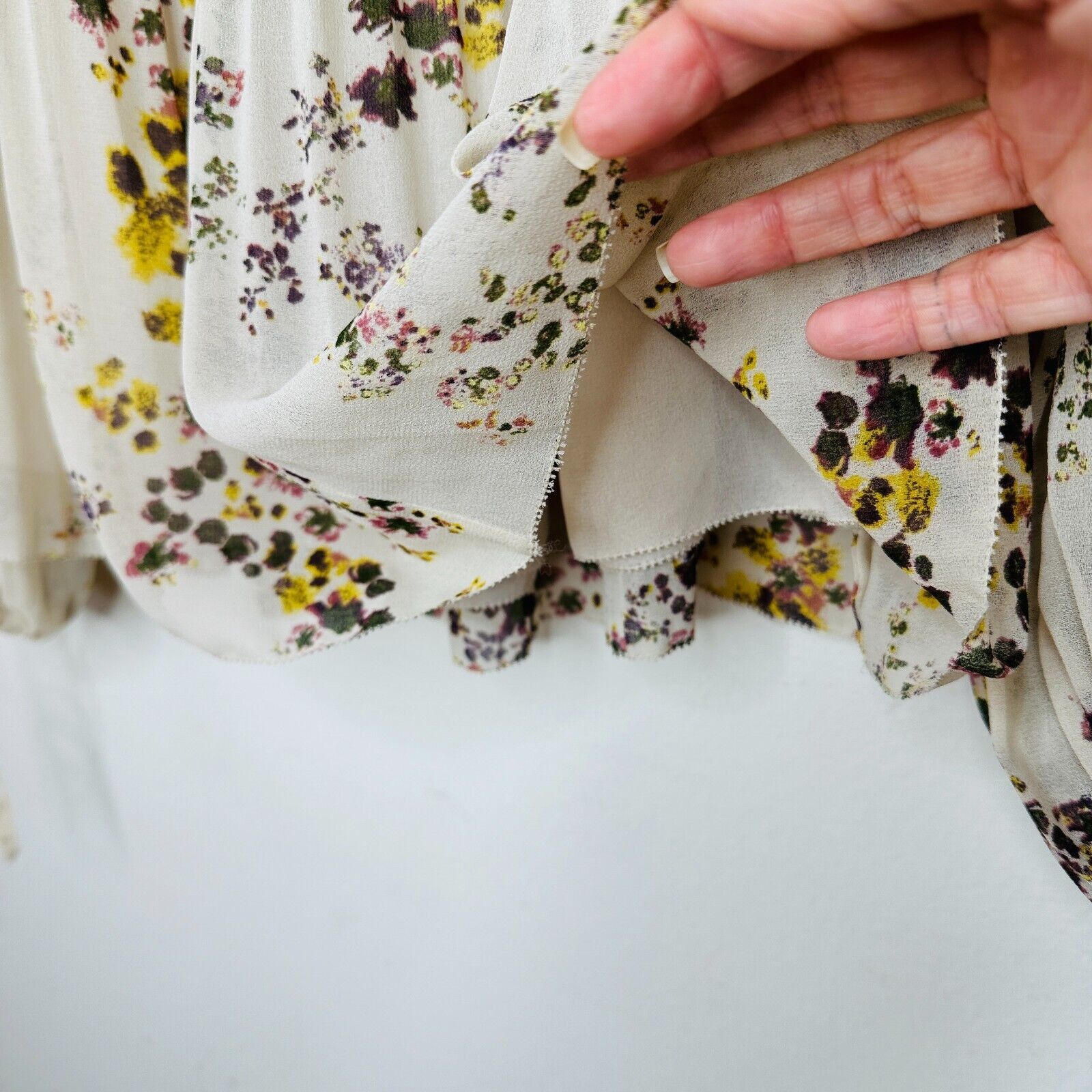 Aritzia Aritzia Wilfred Talence Cream Multi Floral Off Shoulder Top Size XS / US 0-2 / IT 36-38 - 6 Thumbnail