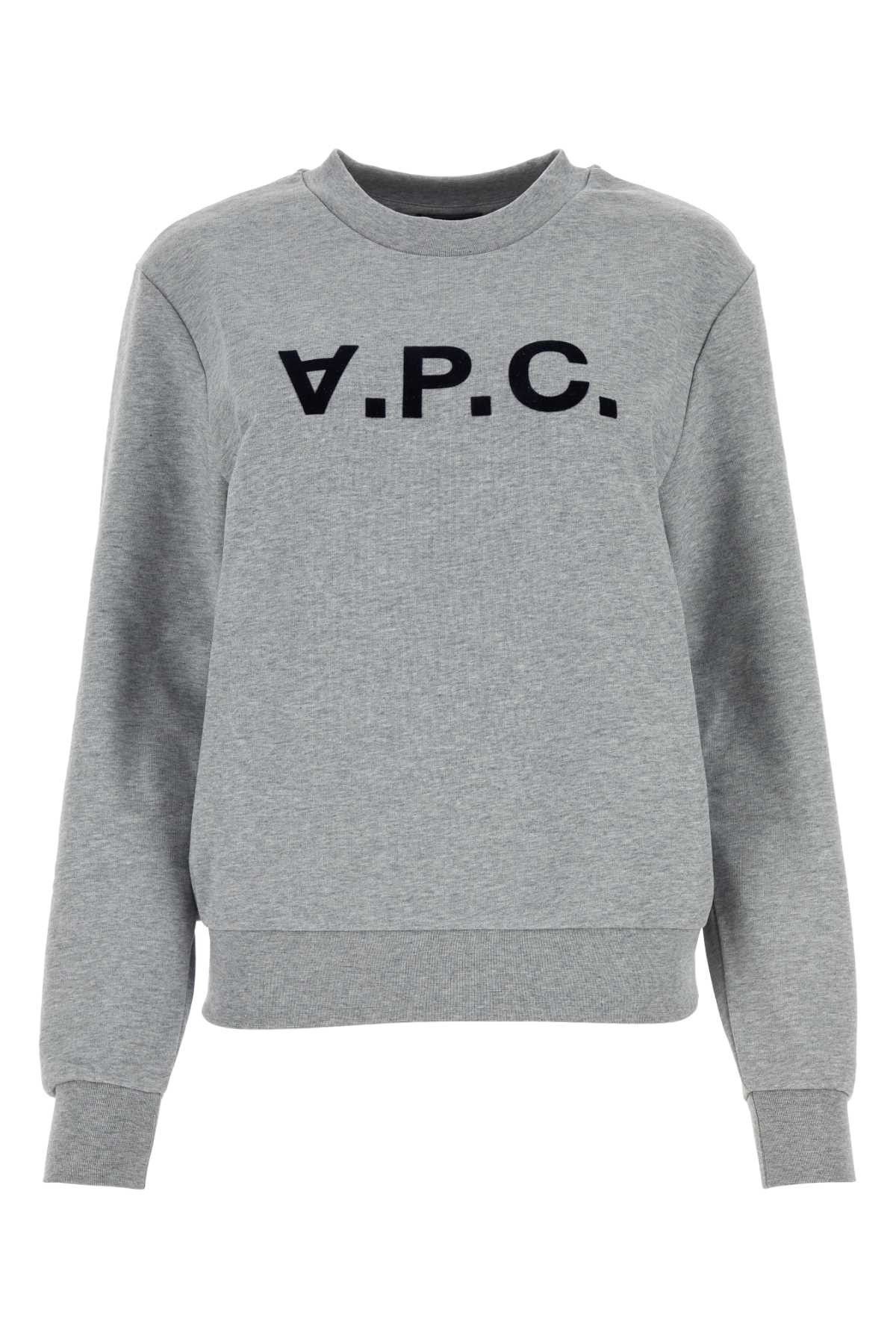 A.P.C. Melange Grey Cotton Sweatshirt Size XL / US 12-14 / IT 48-50 - 1 Thumbnail