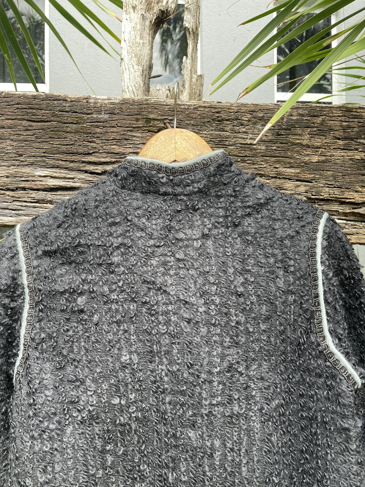 Designer Rare Rond Bonheur Black Textured Wool Jacket - Size 9 Size M / US 6-8 / IT 42-44 - 9 Thumbnail