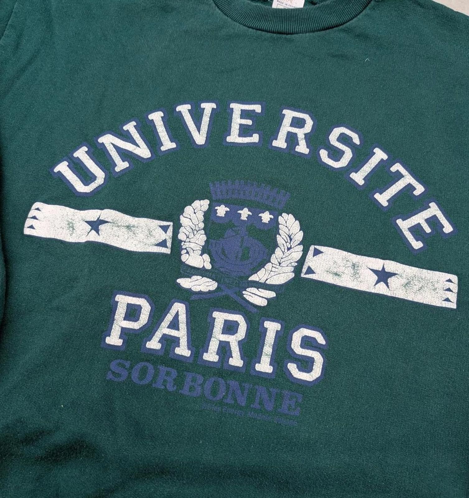 Vintage Vintage 80s University of Paris Sorbonne Green Sweater Size US L / EU 52-54 / 3 - 2 Thumbnail