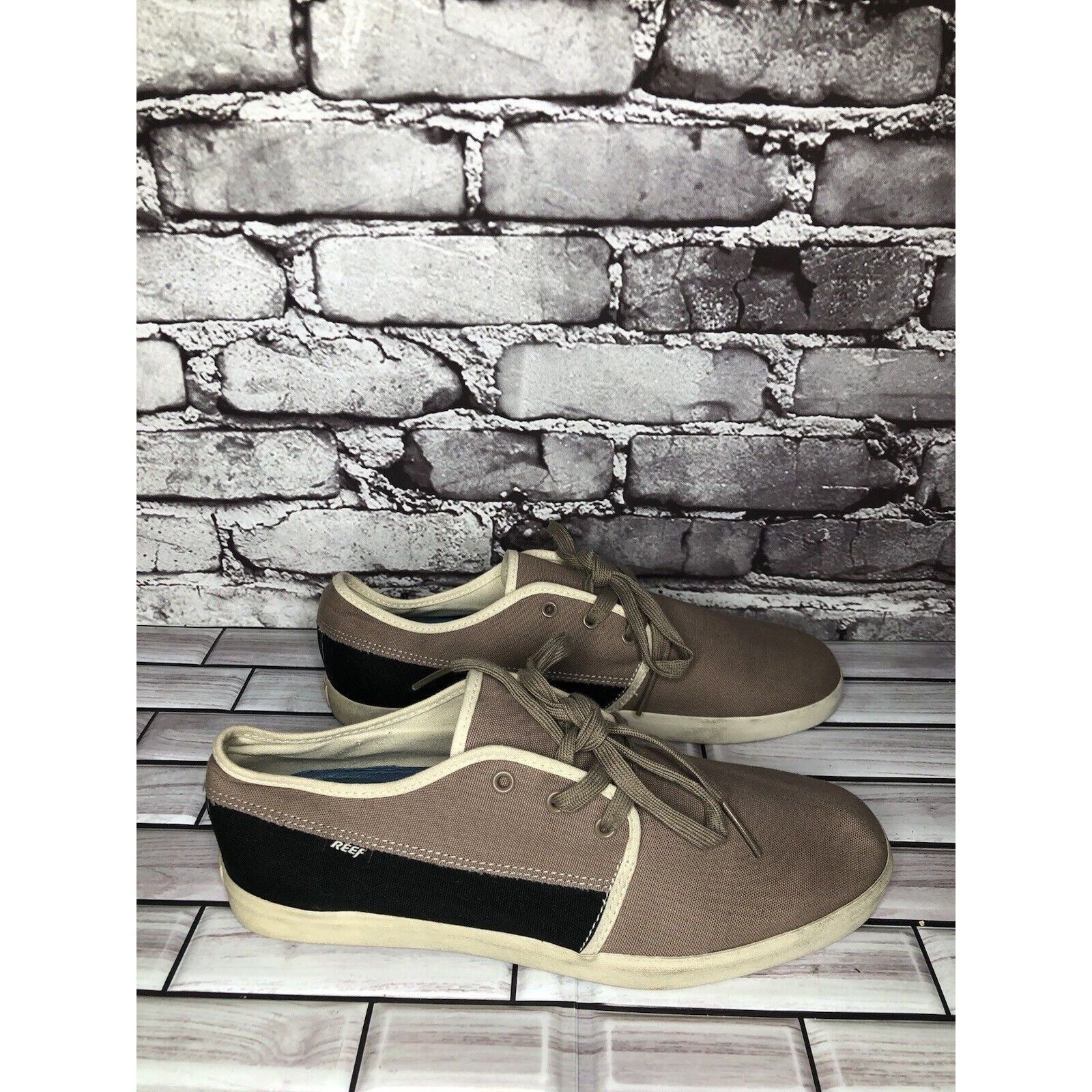 REEF REEF RF-003002 SEA CAPTAIN Gray Canvas Fabric Lace Up Casual Size US 10 / EU 43 - 19 Thumbnail