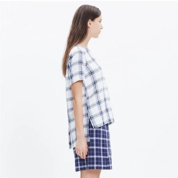 Madewell Madewell XXS Industry Plaid Top Blouse Shirt Blue White Hi L Size XXS / US 00 / IT 34 - 6 Thumbnail
