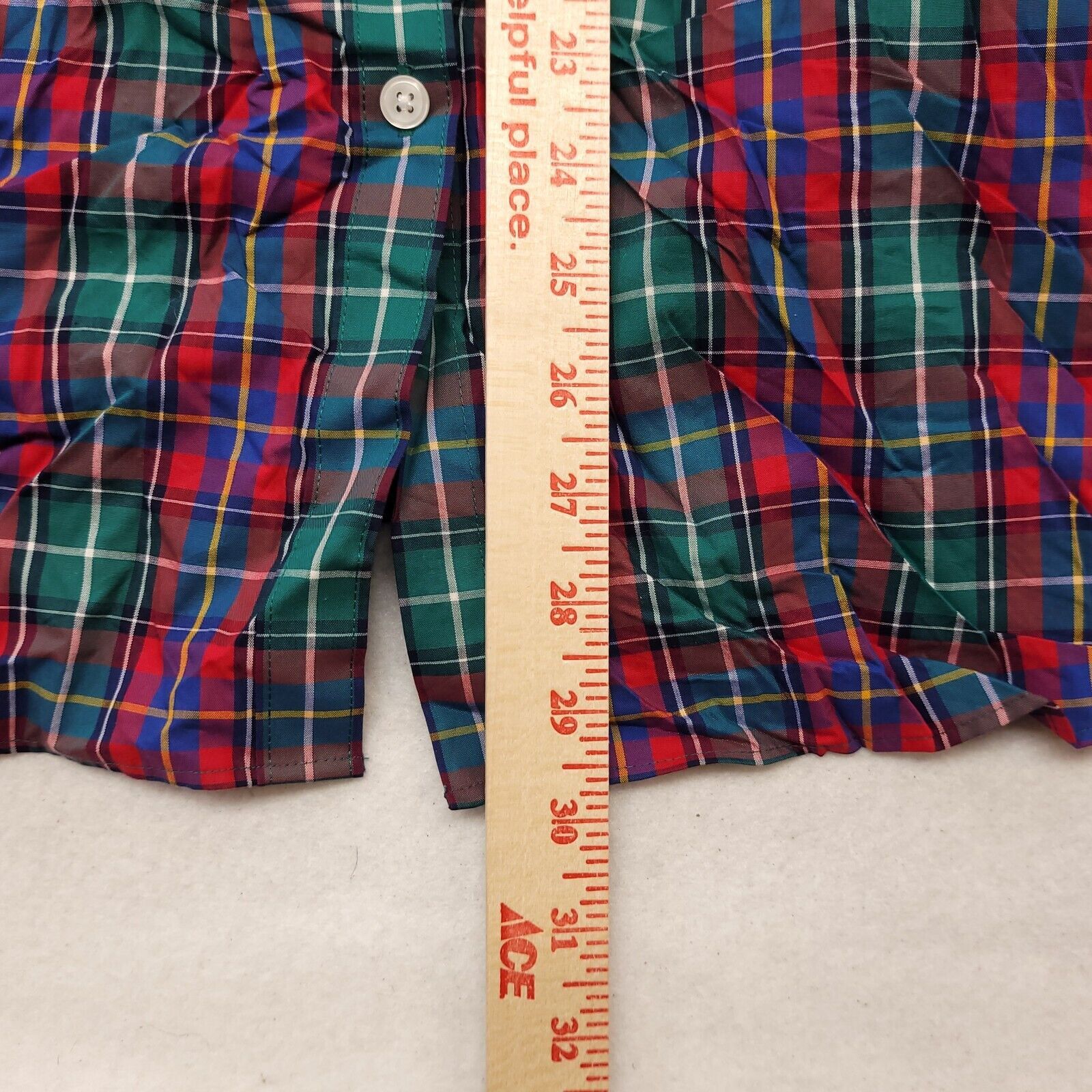 Lands' End Lands End Casual Button Up Shirt Men Size 24W Green Red Blue Size US M / EU 48-50 / 2 - 8 Thumbnail