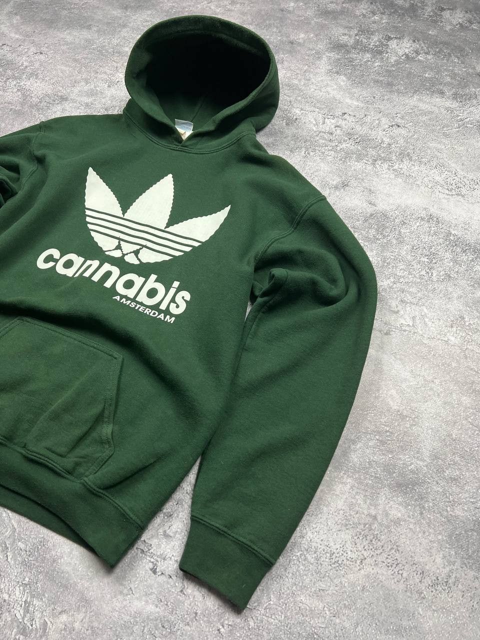 Vintage Vintage 90's Cannabis Humour Adidas Boxy Hoodie Size US XL / EU 56 / 4 - 3 Thumbnail