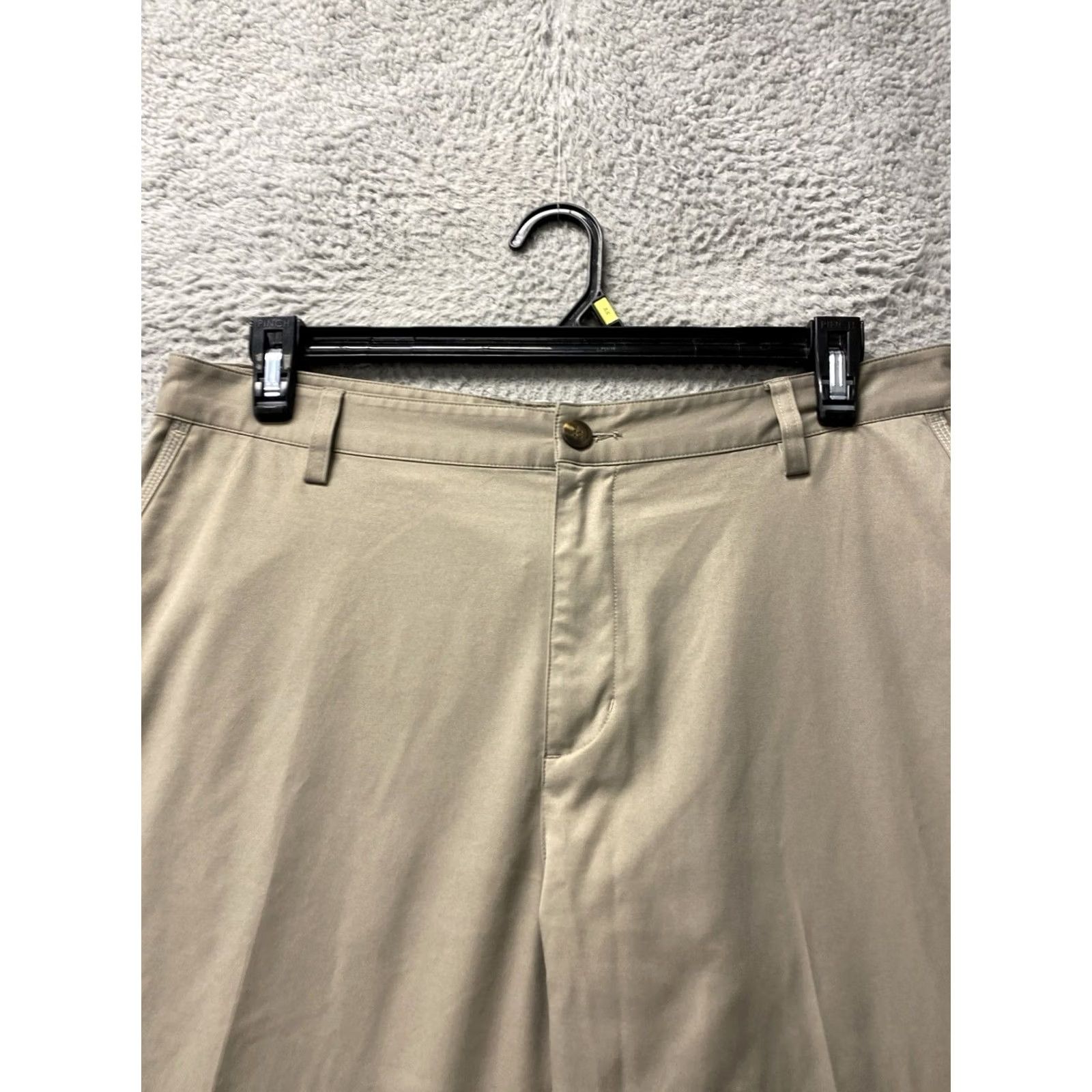 Adidas Adidas Pants Mens 36x32 Tan Performance Knit/Chino Flat Front Logo Straight Leg Casual Wear Women? Size US 36 / EU 52 - 2 Thumbnail