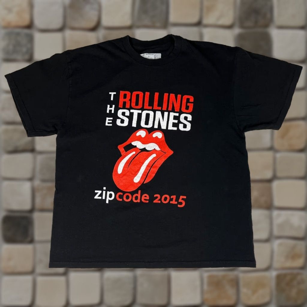 Vintage VINTAGE The Rolling Stones Zip Code Tour 2015 T-Shirt Double-Sided XL Black Cotton Crew Neck Short Sleeve Men Size XL Rock Music Graphic Print Shirt Size US XL / EU 56 / 4 - 1 Thumbnail