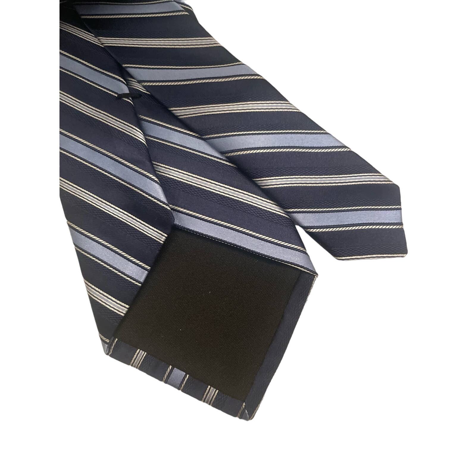 Michael Kors Michael Kors Mens 56” Stripe Tie Light Blue/Silver/Navy Size ONE SIZE - 2 Thumbnail