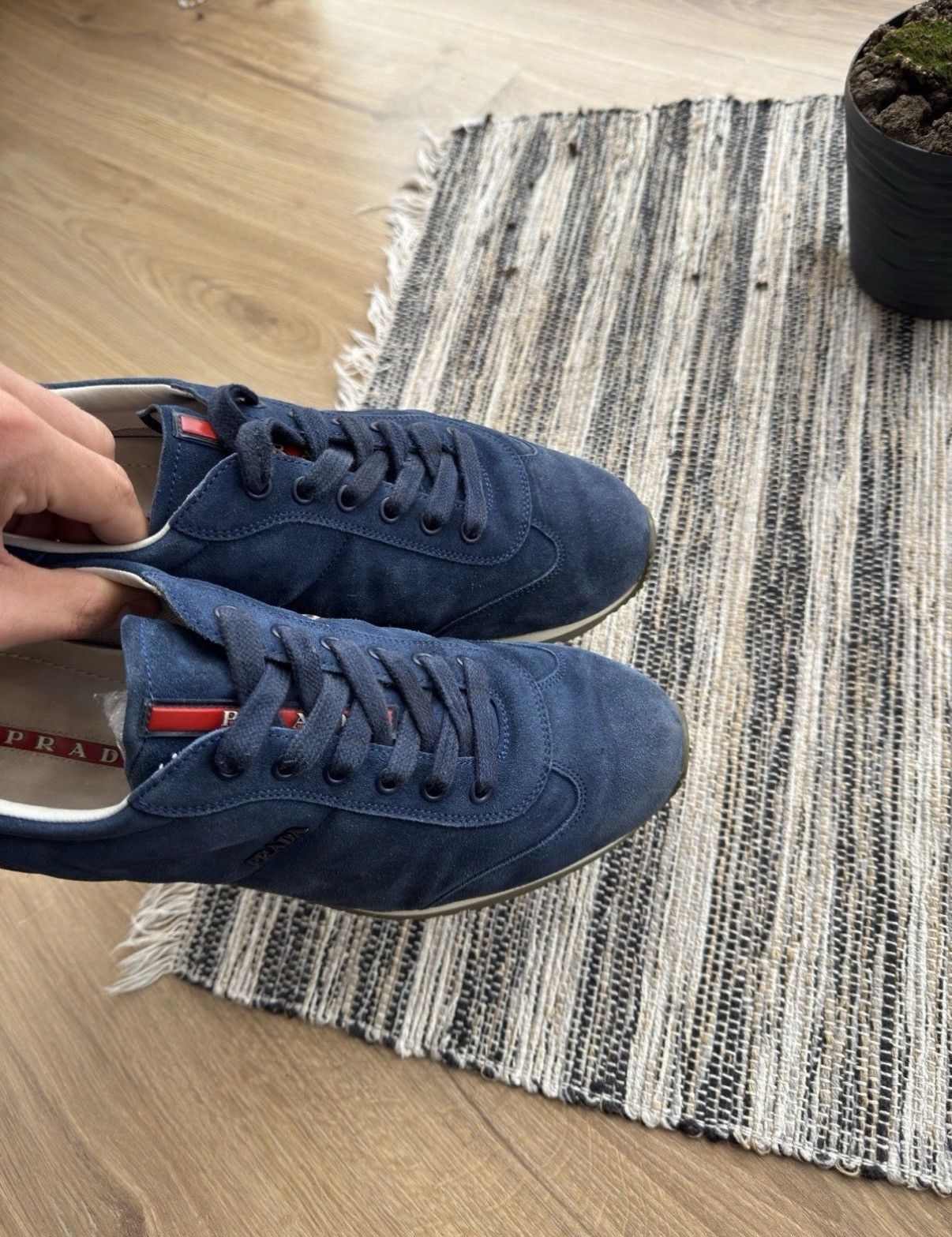 Prada Prada Vintage Classic Suede Blue Sneakers Shoes Mens Size 8 Size US 8 / EU 41 - 4 Thumbnail