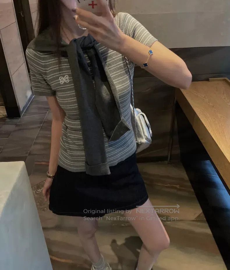 Ann Demeulemeester Ann Demeulemeester Grey Striped Slim Short Shawl Two-Piece Size XS / US 0-2 / IT 36-38 - 2 Thumbnail