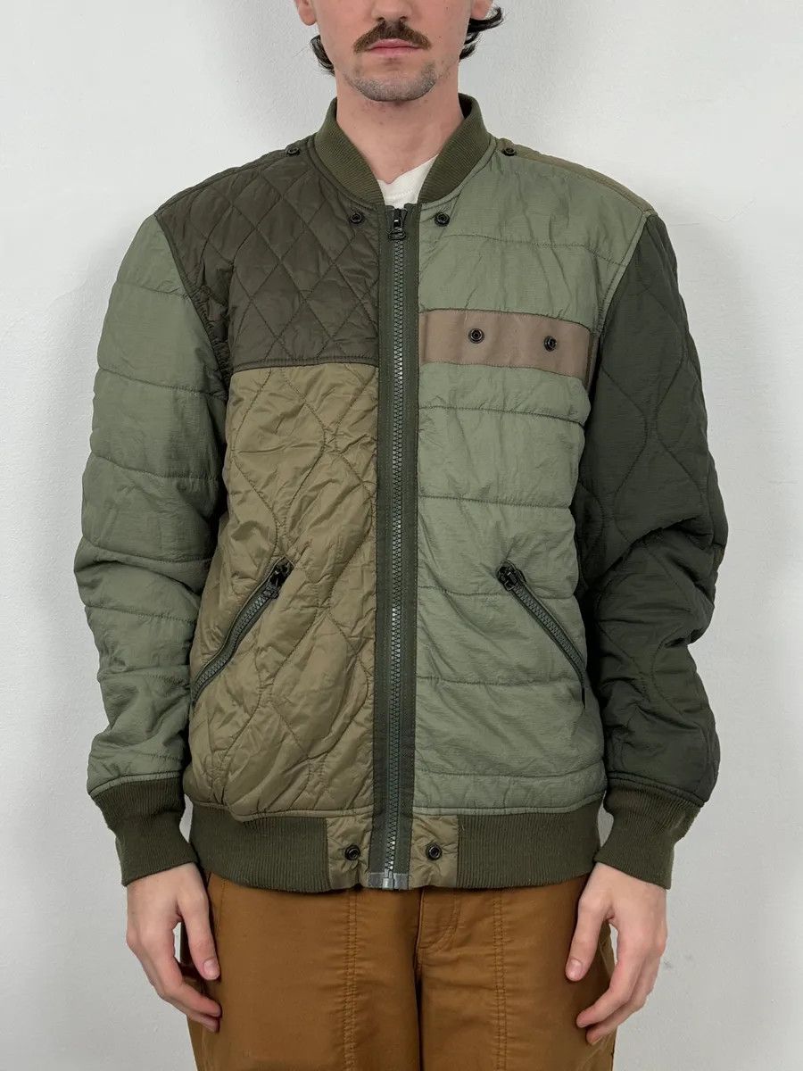 Diesel 2000s Diesel Khaki Deconstructed Puffer Bomber Jacket Size US M / EU 48-50 / 2 - 2 Thumbnail