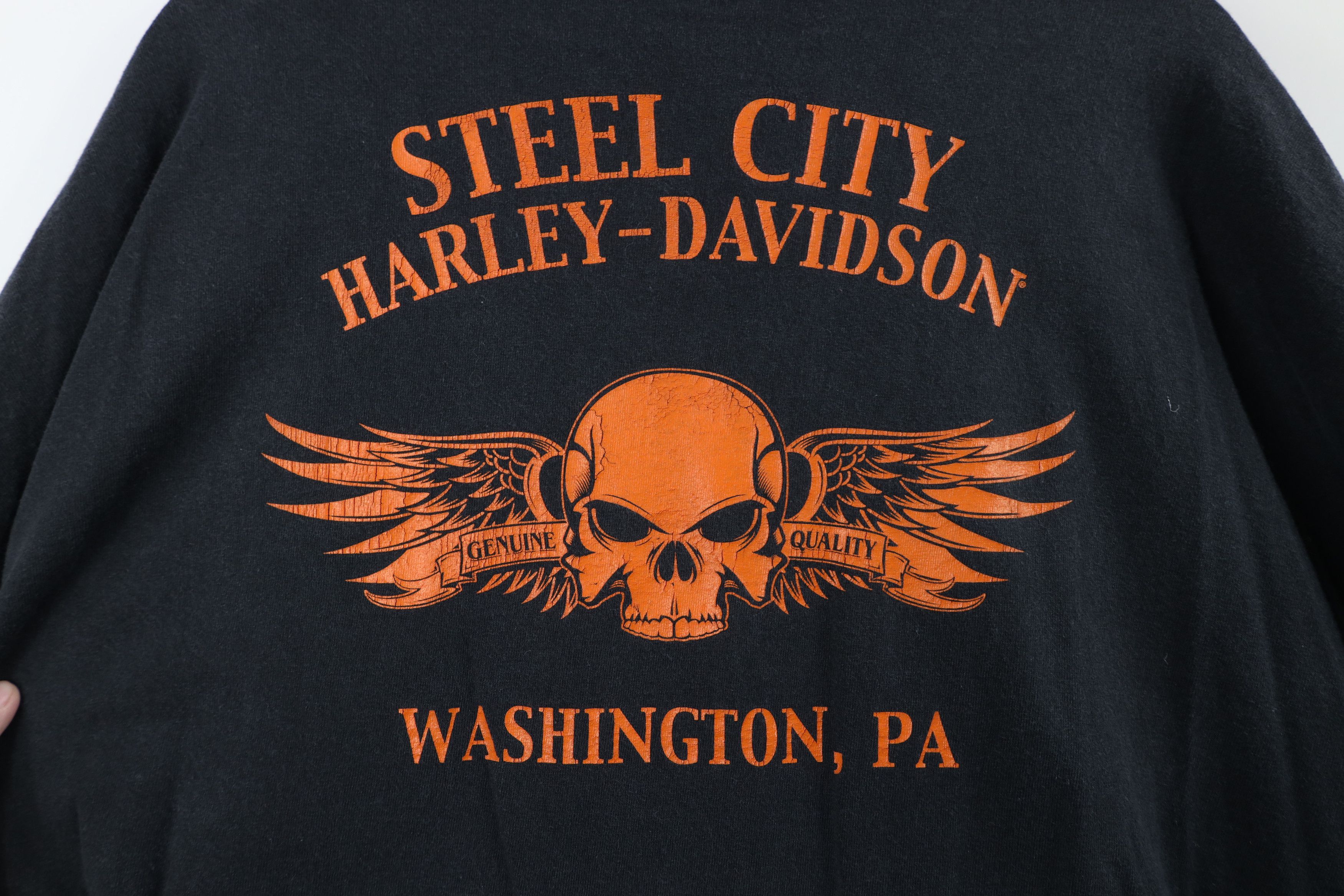 Harley Davidson Vintage Y2K Harley Davidson Skull Wings Steel City T-Shirt Size US XXL / EU 58 / 5 - 11 Thumbnail