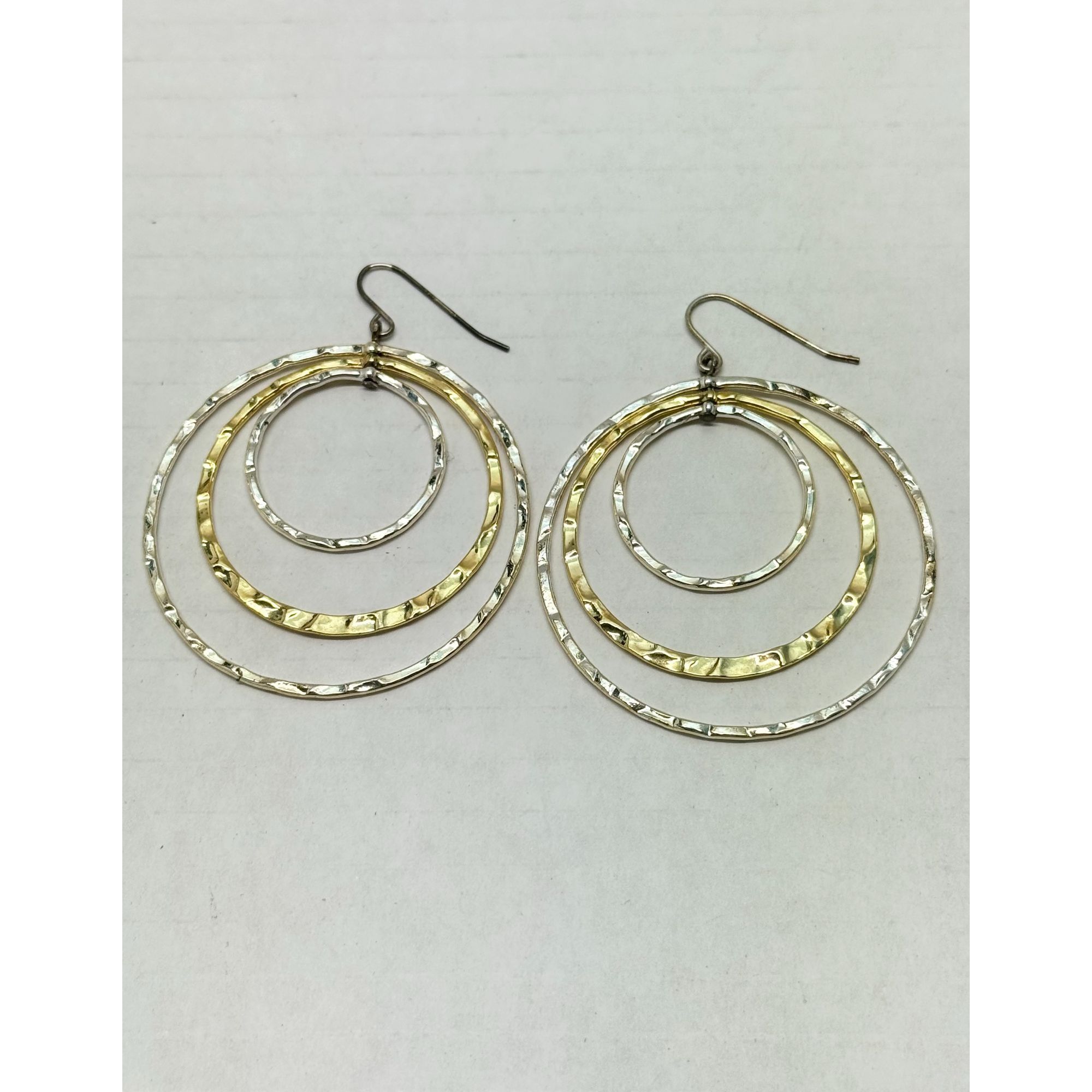 Vintage Vintage gold silver ring hoop dangle earrings Size ONE SIZE - 2 Thumbnail