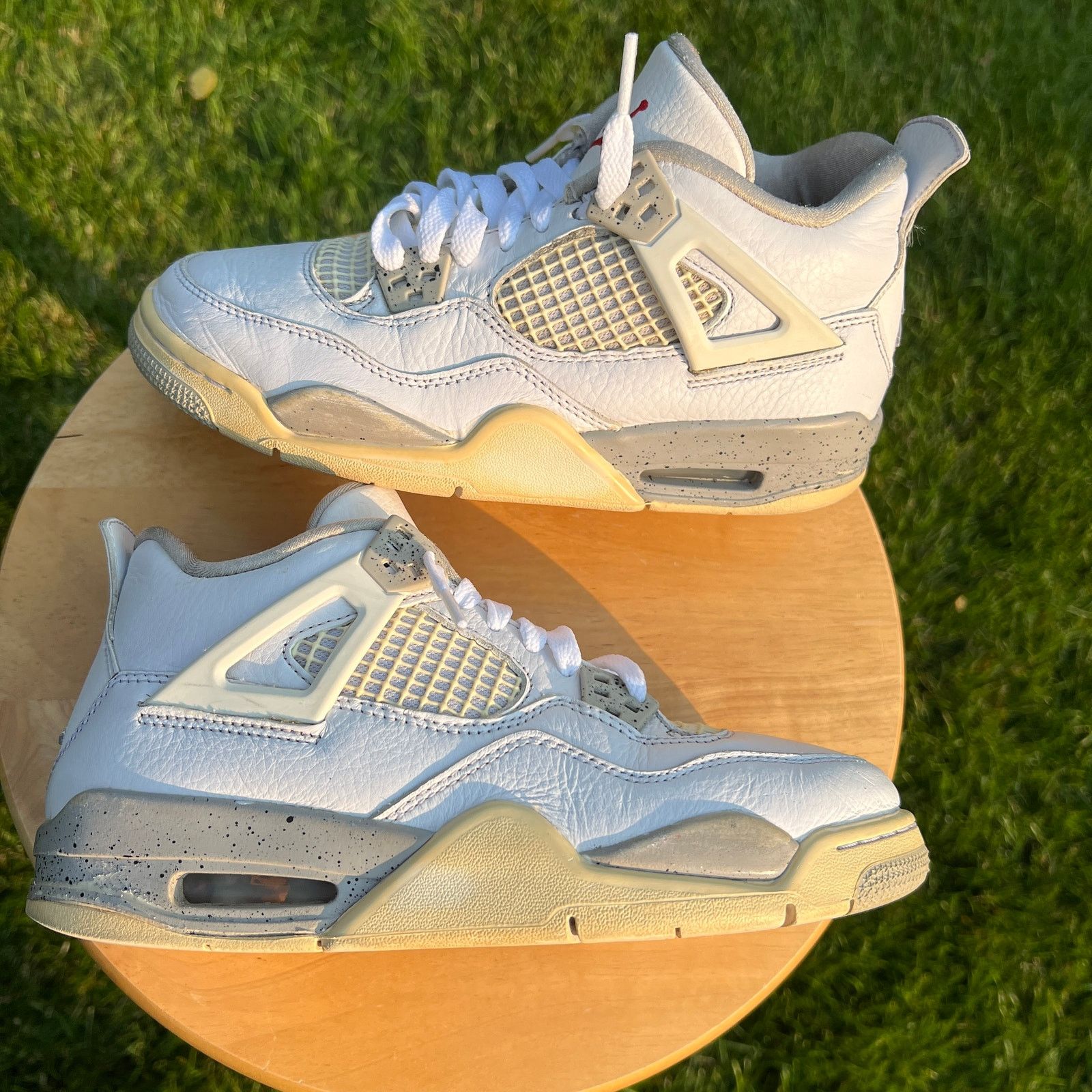 Jordan Brand × Nike Nike Air Jordan 4 Retro GS White Oreo Men's Shoes - Size 5 Size US 5 / EU 37 - 3 Thumbnail