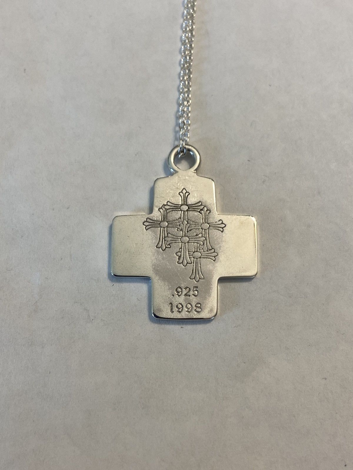 Chrome Hearts Chrome Hearts Cemetery Cross Plus Pendant Chain Necklace ...
