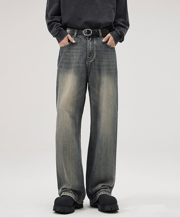 Japanese Brand × Jean Men's washed distressed loose wide-leg baggy jeans Size US 32 / EU 48 - 1 Thumbnail