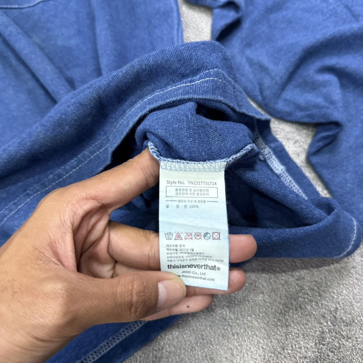thisisneverthat THISISNEVERTHAT Indigo dye L/S Tee Pocket Size US L / EU 52-54 / 3 - 6 Thumbnail