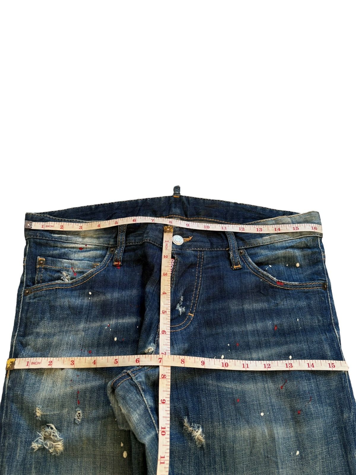 Dsquared2 Vintage Italy Dsquared2 Button Fly Painted Distressed Jeans Size US 33 - 11 Thumbnail