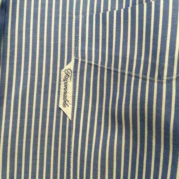 Faconnable FACONNABLE MENS BLUE 100%COTTON CASUAL SHIRT SIZE: 16(L) Size US L / EU 52-54 / 3 - 6 Thumbnail