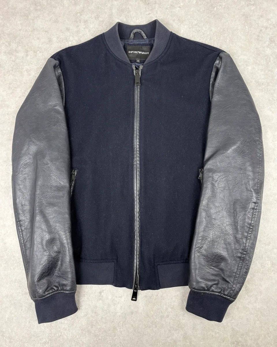 Emporio Armani Emporio Armani Navy & Black Wool Bomber Jacket Size US M / EU 48-50 / 2 - 1 Thumbnail