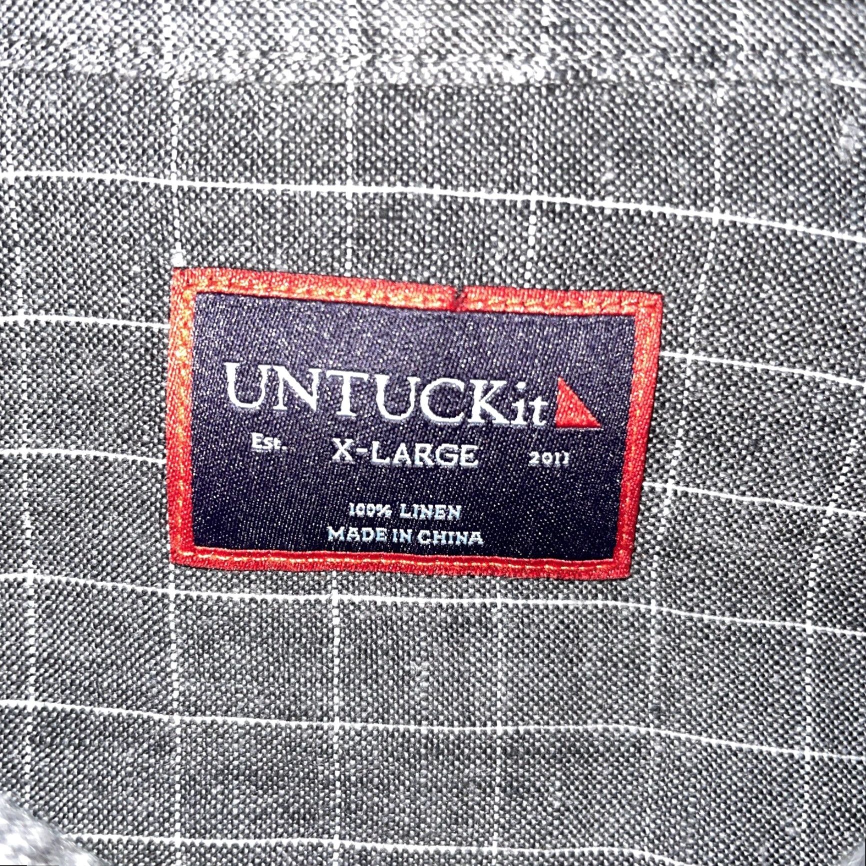 UNTUCKit Untuckit Gray Plaid Shirt Mens XL Button-Up Long Sleeve Regular Size Untuckit Mens XL Gray Plaid Shirt Size US XL / EU 56 / 4 - 3 Thumbnail
