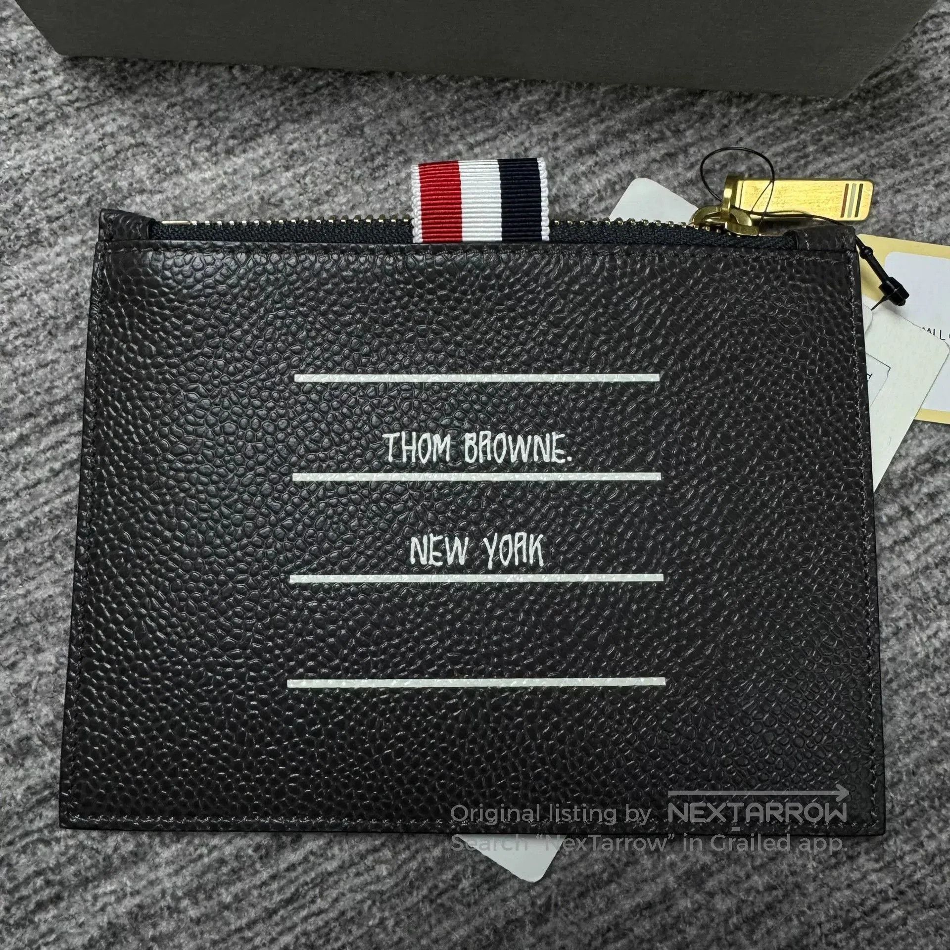 Thom Browne Thom Browne Black Card Holder with Tag. Size ONE SIZE - 3 Thumbnail
