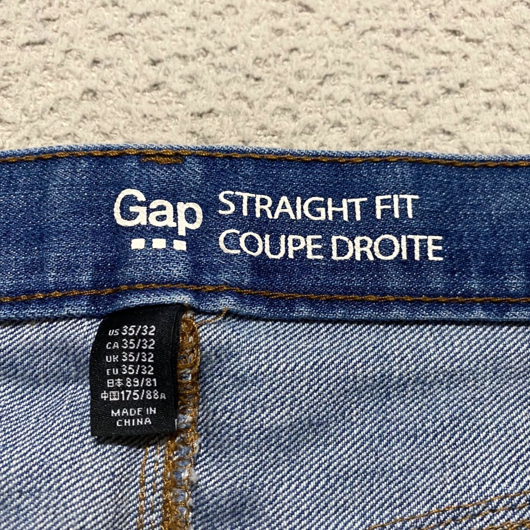 Gap Gap Mens Jeans 35x32 Blue Denim Straight Leg Mid Rise Medium Wash Size US 35 - 3 Thumbnail