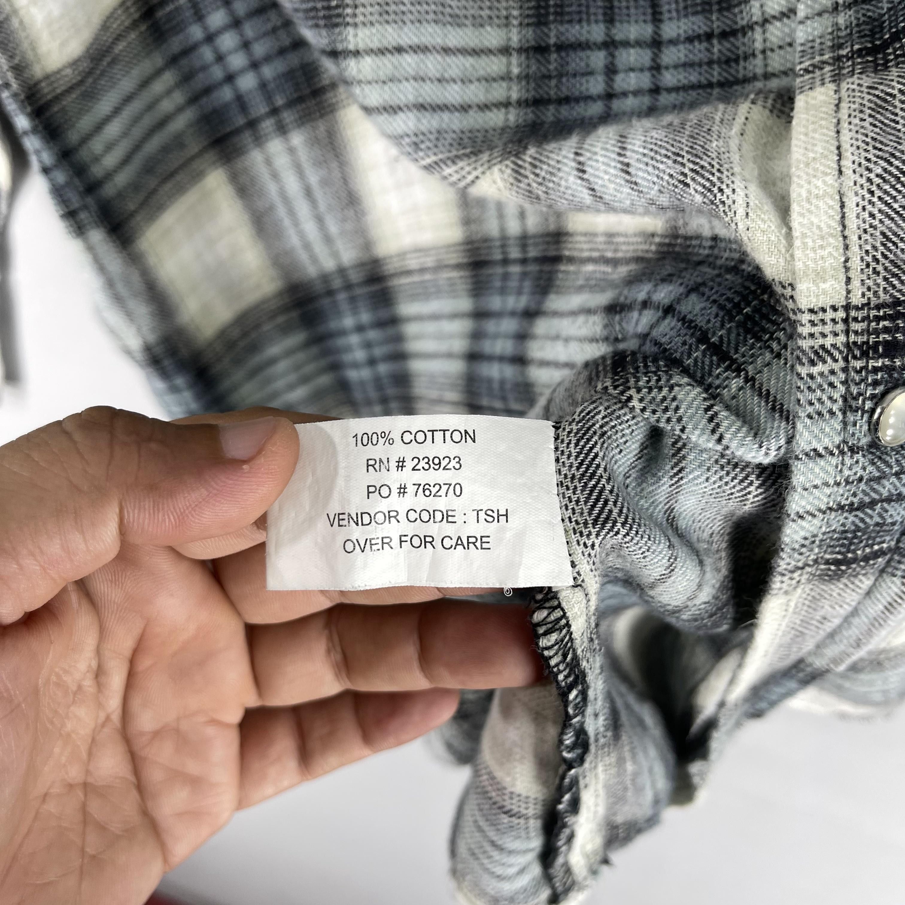 Flannel × Japanese Brand Vintage Plaid Checkered Shadow Black/Gray Western Shirt Size US L / EU 52-54 / 3 - 6 Thumbnail
