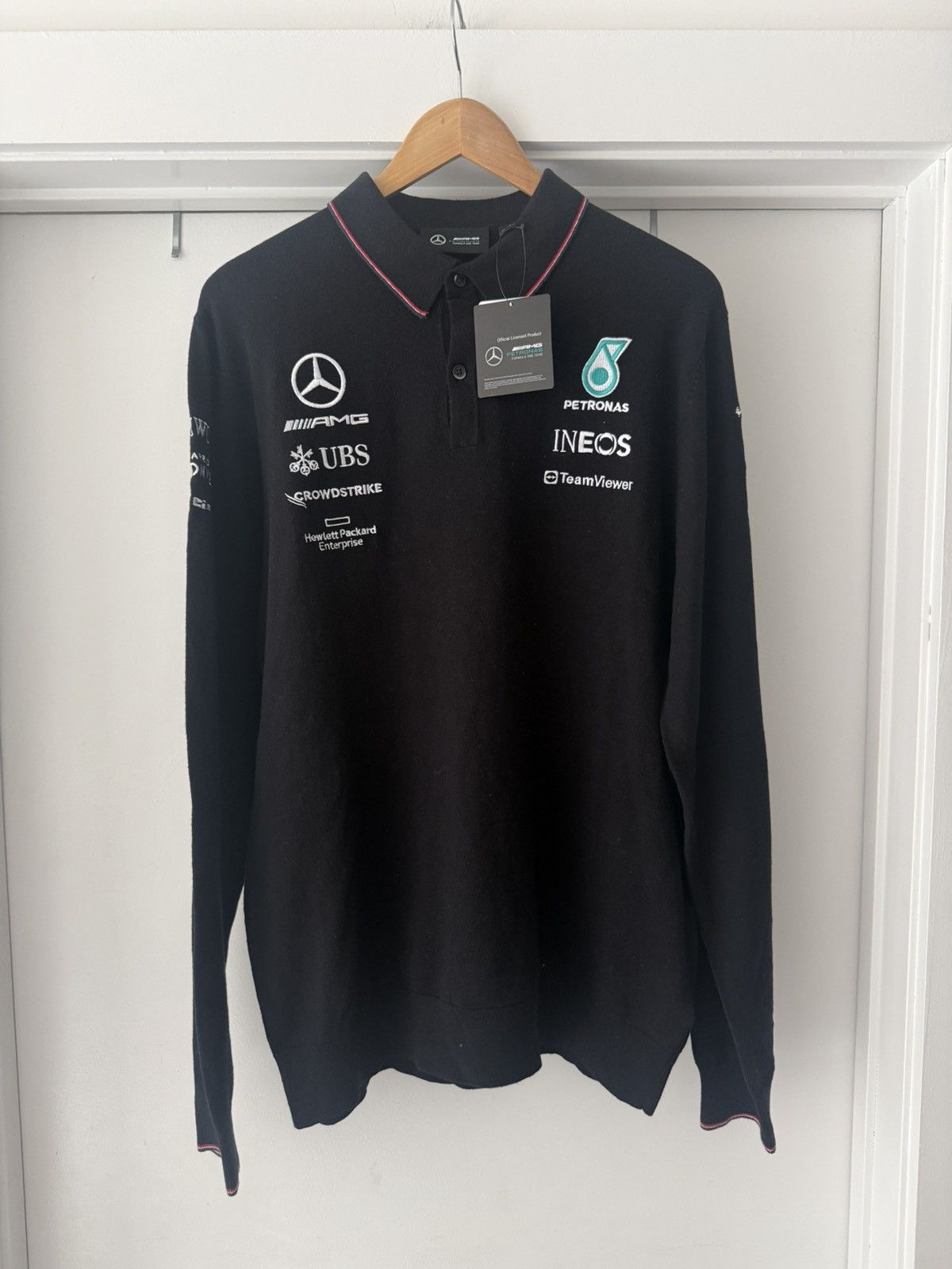 Mercedes-Benz Men's Black Mercedes-AMG Petronas F1 Team 2024 Polo XXL Size US XXL / EU 58 / 5 - 1 Thumbnail