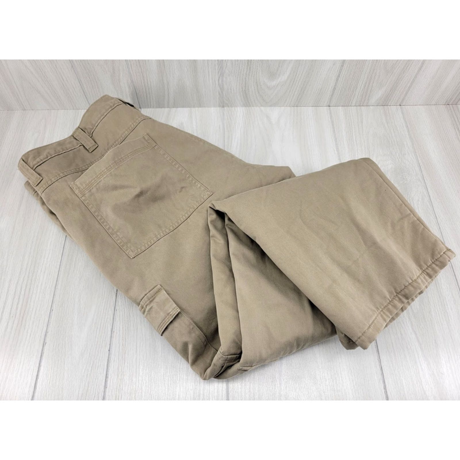 Wrangler Wrangler Relaxed Fit Cargo Pants Men's 40 x 32 Brown Fleece Lined 70FLWBH #2 Size US 40 / EU 56 - 4 Thumbnail